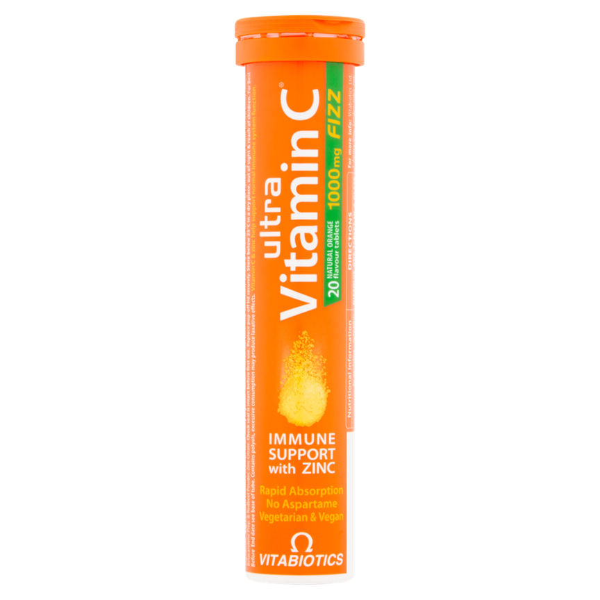 Vitabiotics Ultra Vitamin C Fizz 20 Natural Orange Flavour Tablets GOODS ASDA   