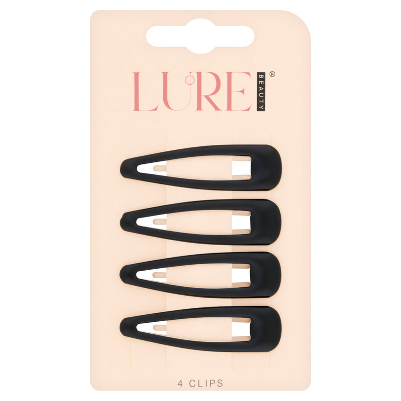 Lure Beauty 4 snap clips black (British brand)