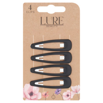 Lure Beauty 4 snap clips black (British brand)