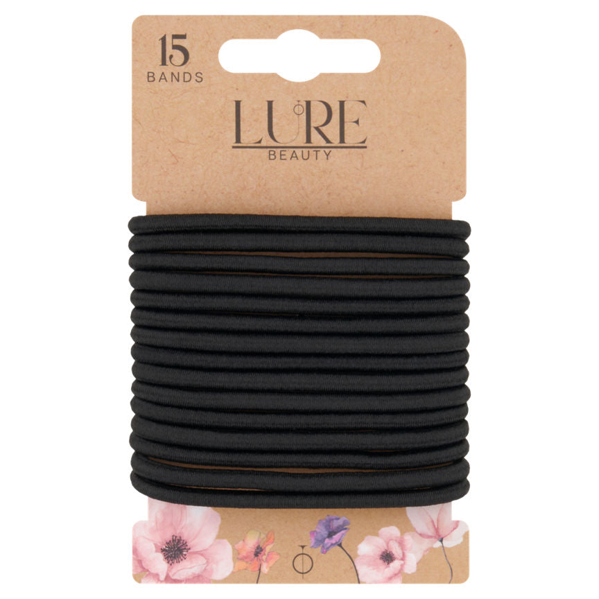 Lure Beauty 15 Wide Snagfree Bands Black GOODS ASDA   