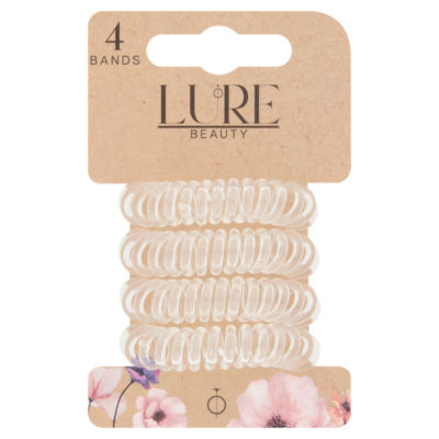Lure Beauty clear hair hoops 4 bands, UK version