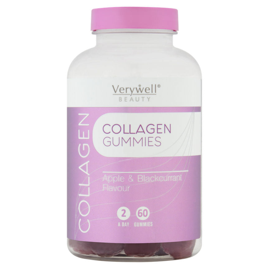 Verywell Beauty Collagen Gummies Apple & Blackcurrant Flavour 60 Gummies GOODS ASDA   