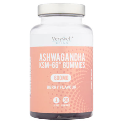 ASDA Verywell Ashwagandha KSM-66 Gummies Berry Flavour Food Supplement 30 Gummies- Buy online at McGrocer