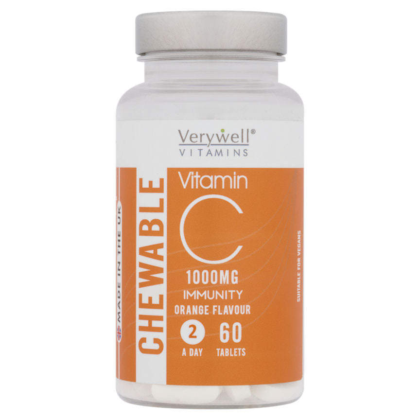 Verywell Chewable Vitamin C 1000mg Immunity Orange Flavour 60 Tablets