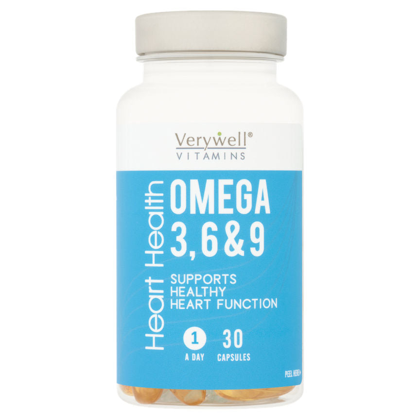 Verywell Vitamins Heart Health Omega 3, 6 & 9 30 Capsules GOODS ASDA   