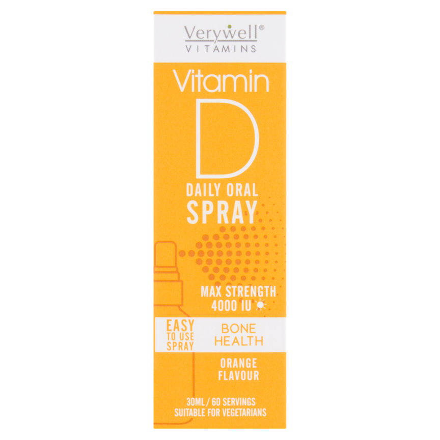 Verywell Vitamin D Daily Oral Spray Orange Flavour 30ml GOODS ASDA   