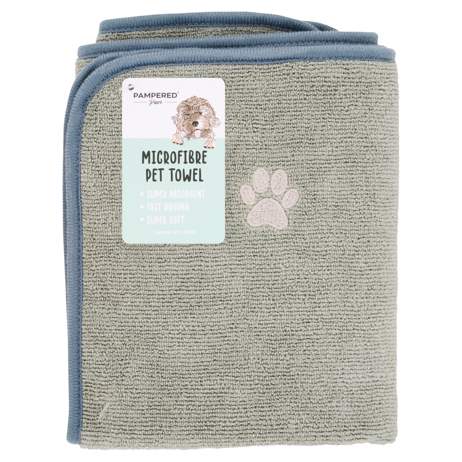 Pampered Paws microfibre pet towel (British brand)
