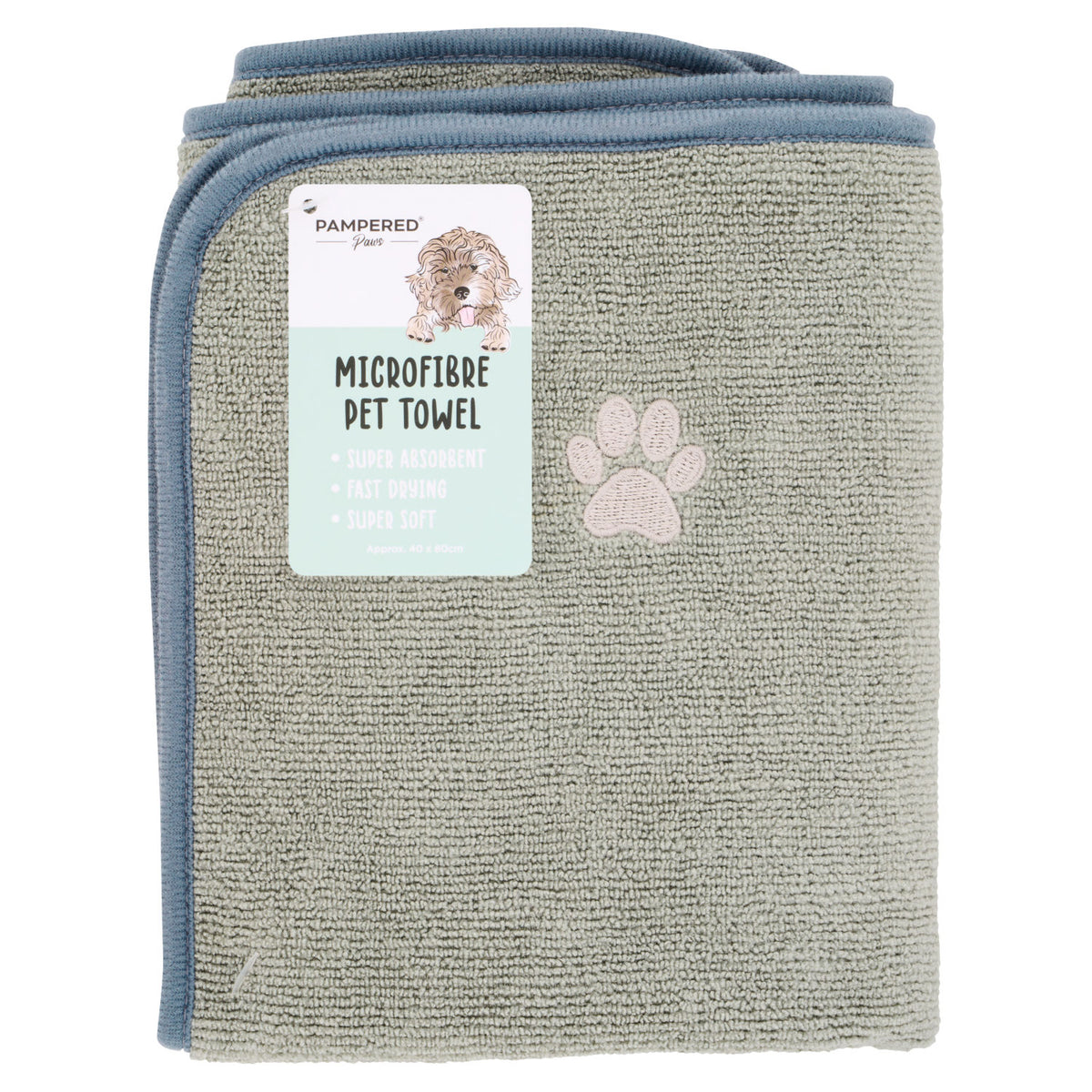 Pampered Paws microfibre pet towel (British brand)