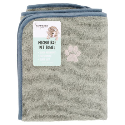 Pampered Paws microfibre pet towel (British brand)