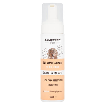 ASDA Pampered Paws Coconut & Oat Scent Dry Wash Shampoo 200ml- Buy online at McGrocer