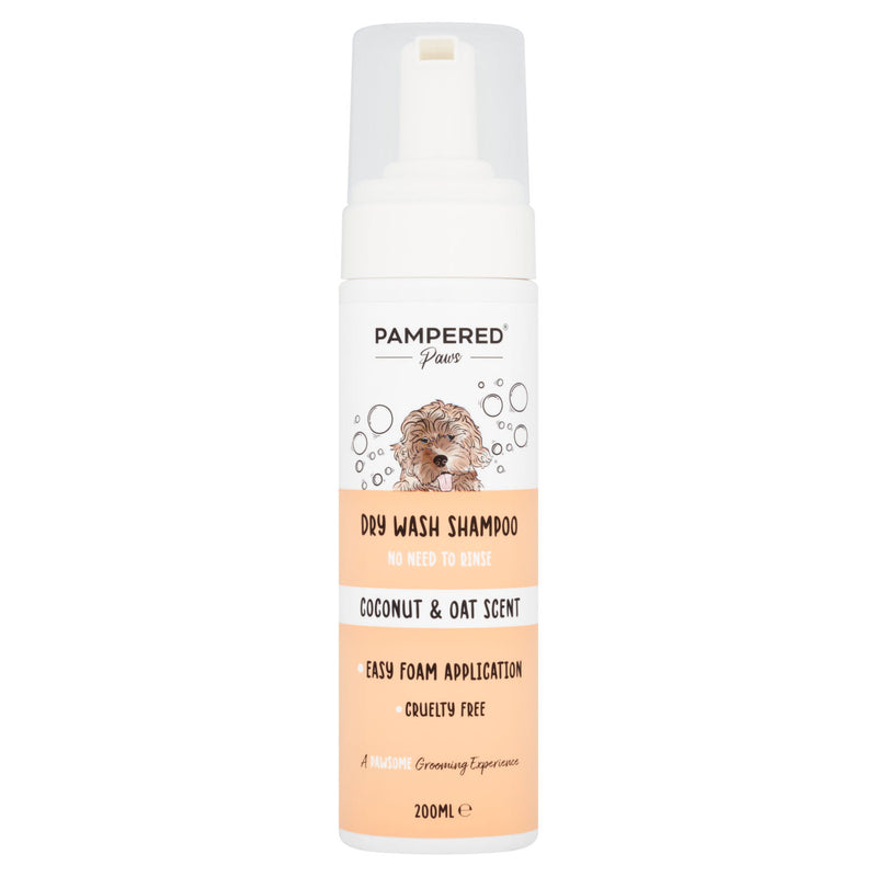 Pampered Paws dry wash shampoo coconut oat 200ml (British brand)