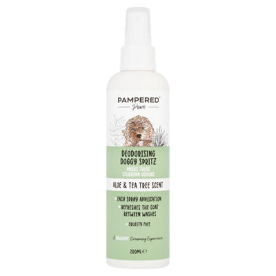 Pampered Paws Aloe & Tea Tree Doggy Spritz 200ml, imported from the UK