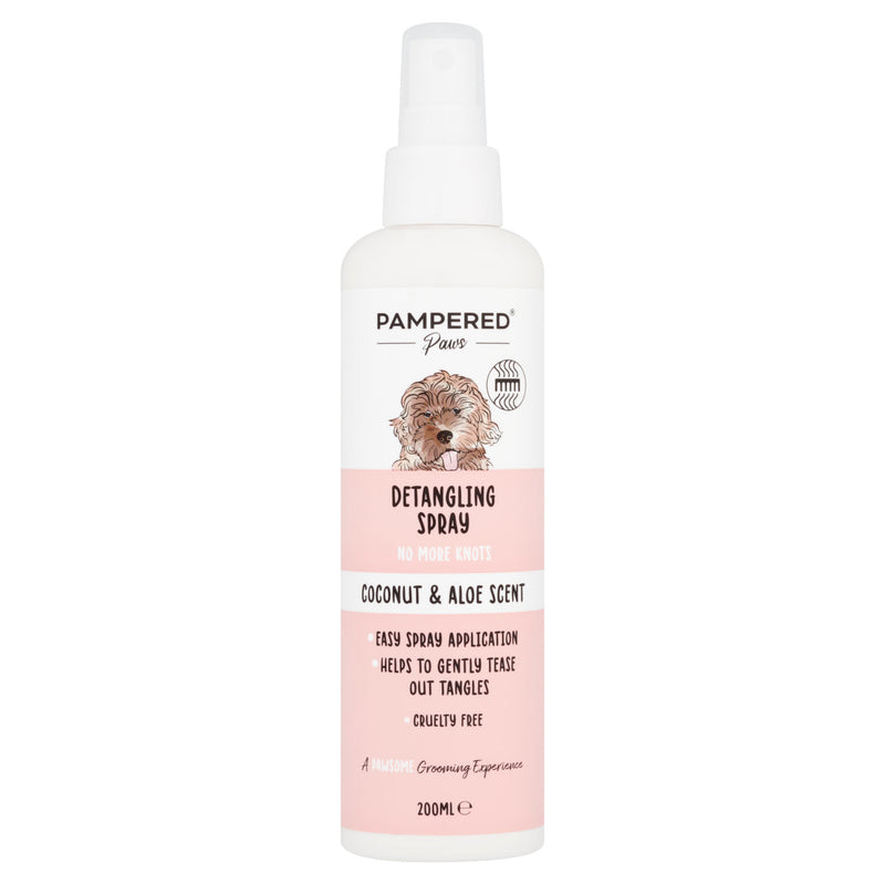 Pampered Paws detangling spray coconut and aloe 200ml, UK version