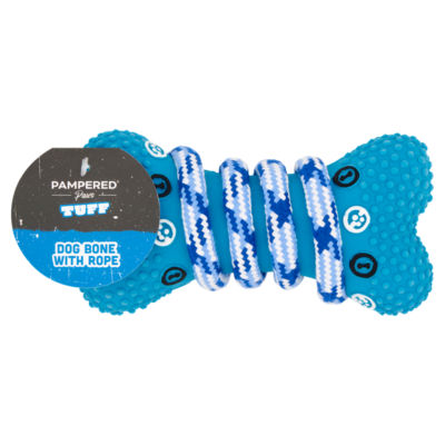 Pampered Paws Tuff dog bone with rope (British brand)