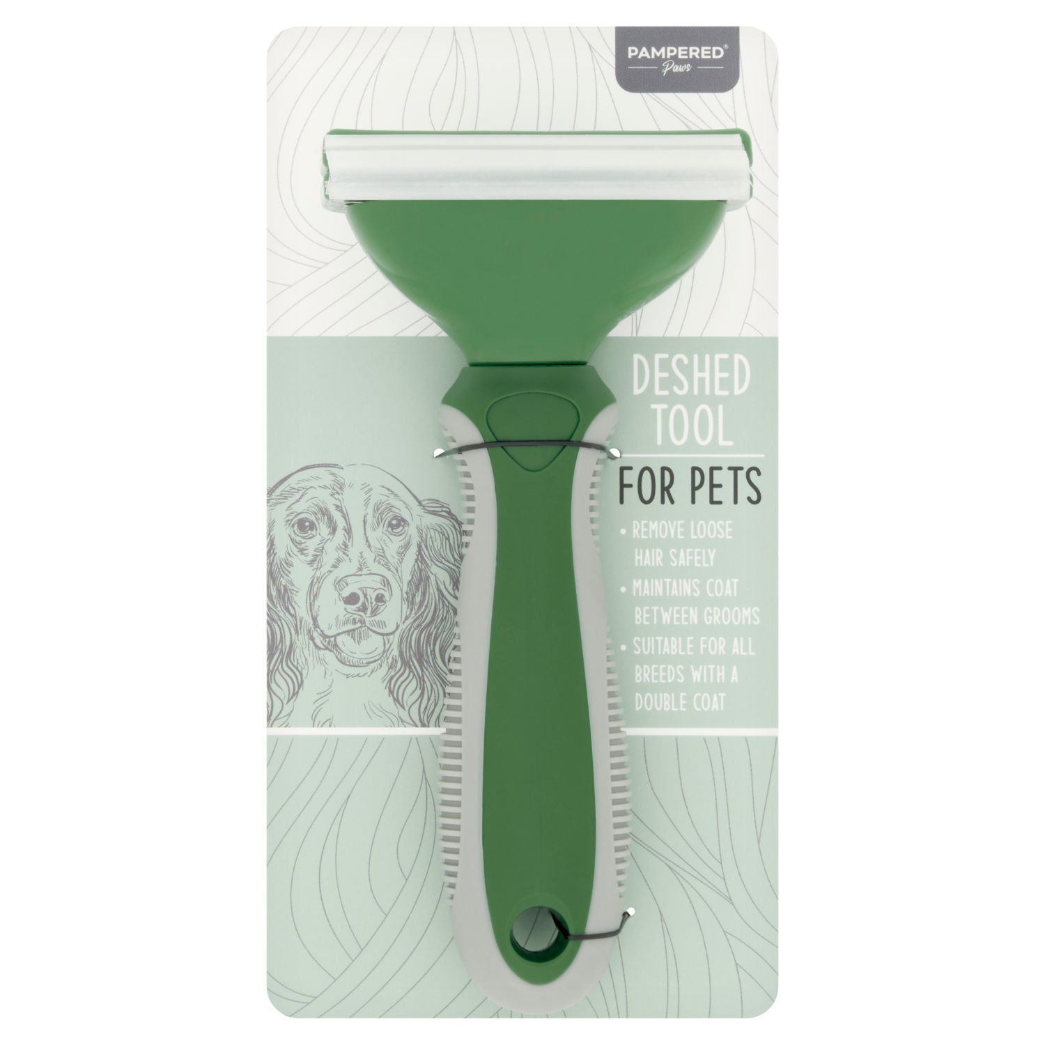 Pampered Paws deshed tool for pets, imported from the UK