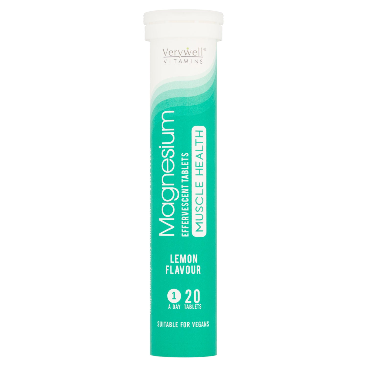Verywell magnesium effervescent lemon 20 tablets, imported from the UK