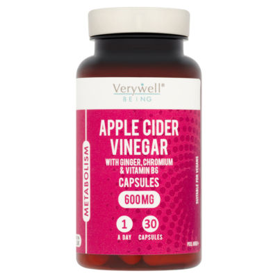 ASDA Verywell Being Metabolism Apple Cider Vinegar 600mg 1 A Day 30 Capsules- Buy online at McGrocer