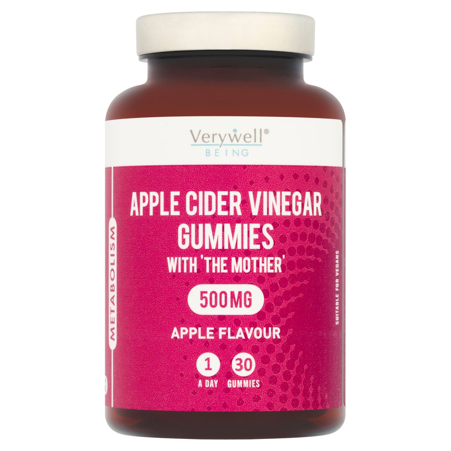 Verywell Being apple cider vinegar gummies with mother 500mg 30 gummies (British brand)