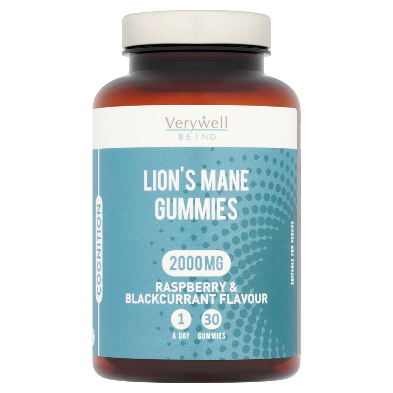 Verywell Being raspberry blackcurrant Lion's Mane gummies 30 count - British product