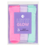 Let it Glow square cleansing cloths set of 3, imported from the UK