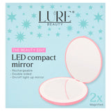 Lure Beauty rechargeable LED compact mirror with magnified side - British product