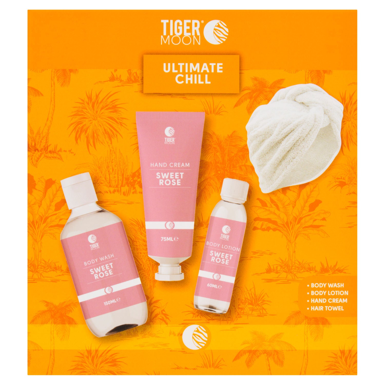 Tiger Moon Ultimate Chill body care set, imported from the UK