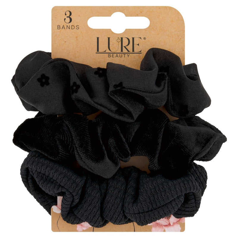Lure Beauty 3 scrunchie set bands, imported from the UK