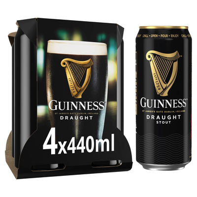 ASDA Guinness Draught Stout Beer 4 x 440ml Cans- Buy online at McGrocer