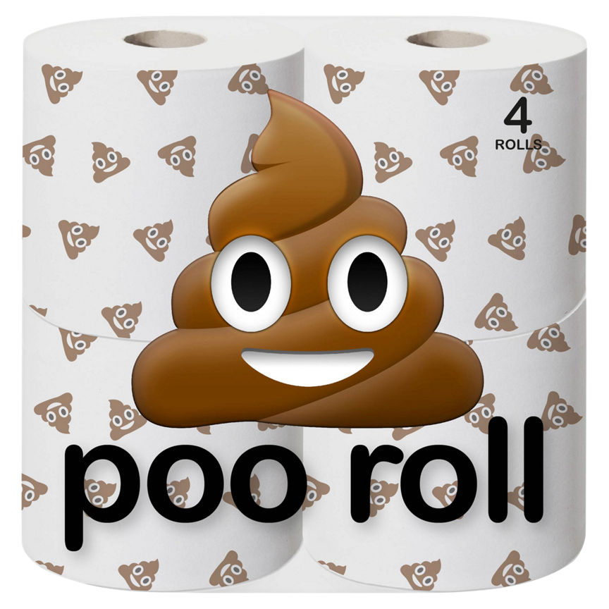 Reflections Decorated Poo Emoji Toilet Roll, 4 Rolls GOODS ASDA   