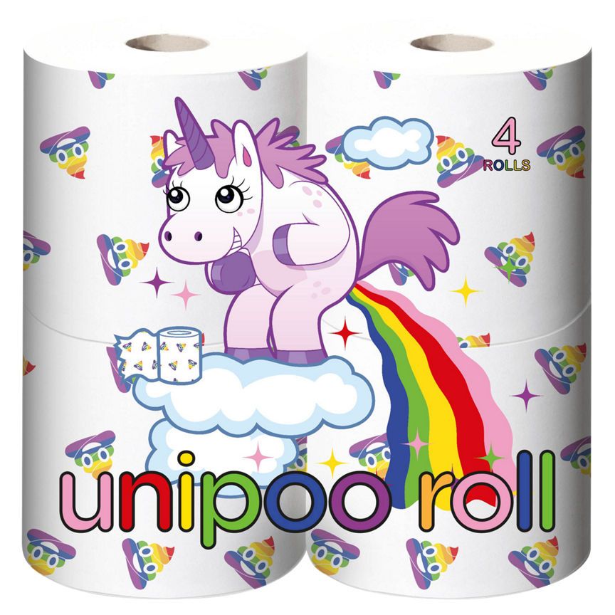 Decorated Unipoo Toilet Tissue - 4 Rolls