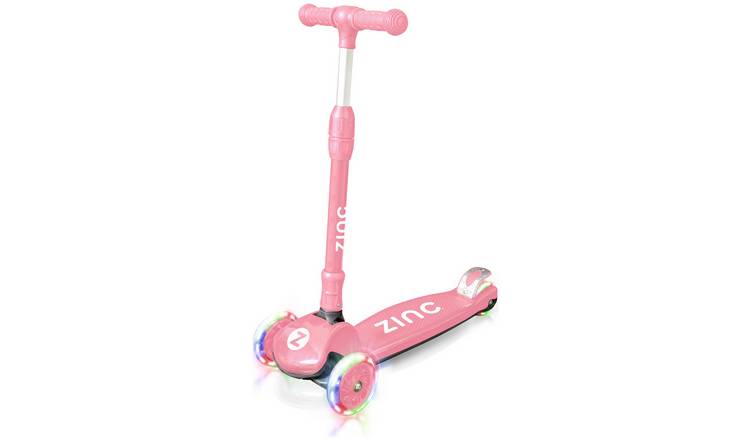 Zinc T-Motion Foldable Light Up 3 Wheel Scooter - Pink GOODS Argos