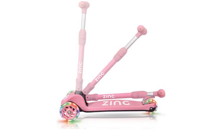 Zinc T-Motion Foldable Light Up 3 Wheel Scooter - Pink GOODS Argos