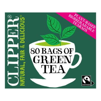 Clipper Fairtrade Pure Green Tea 80 bags - British product
