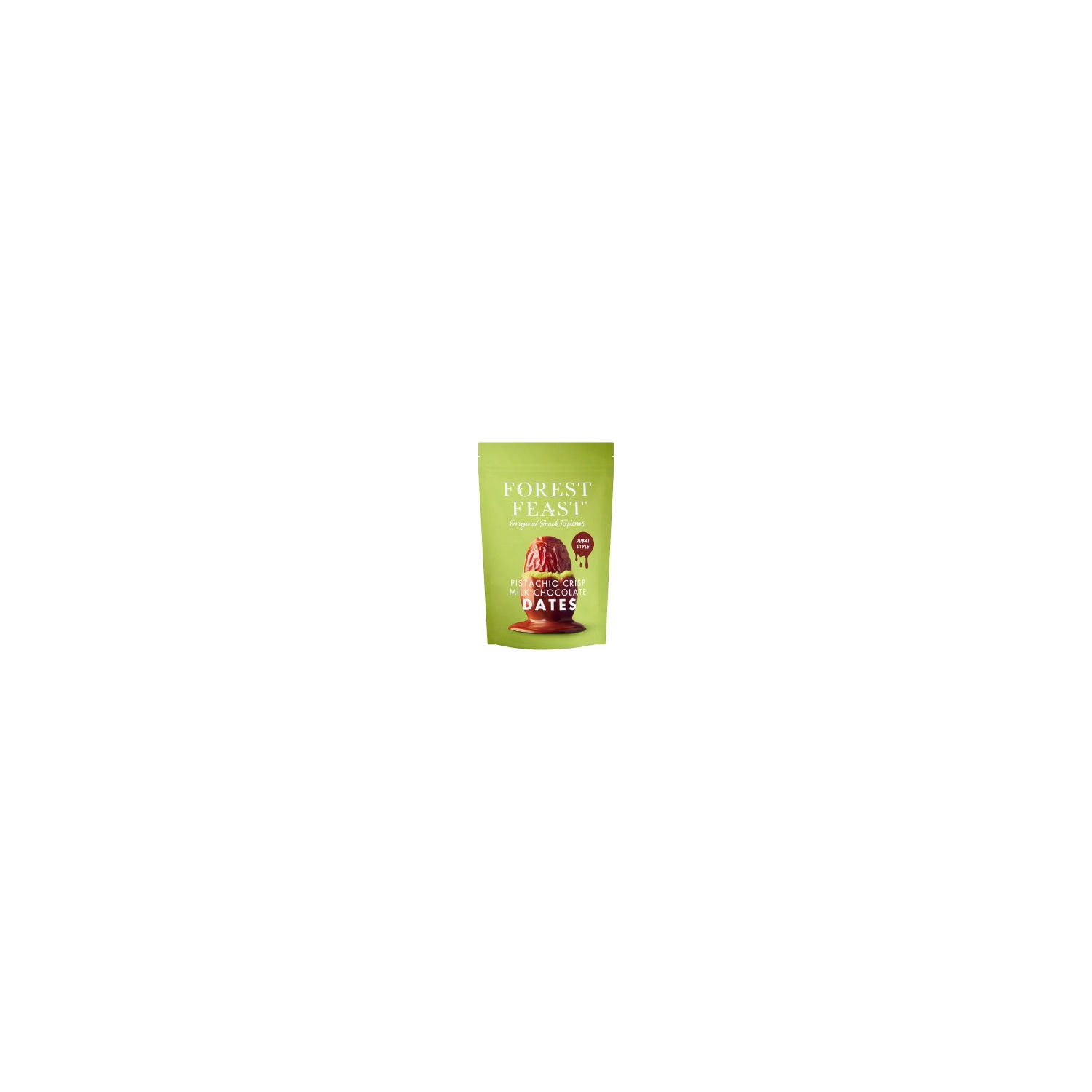 Forest Feast chocolate dates Dubai Style Pistachio Crisp 120g, imported from the UK