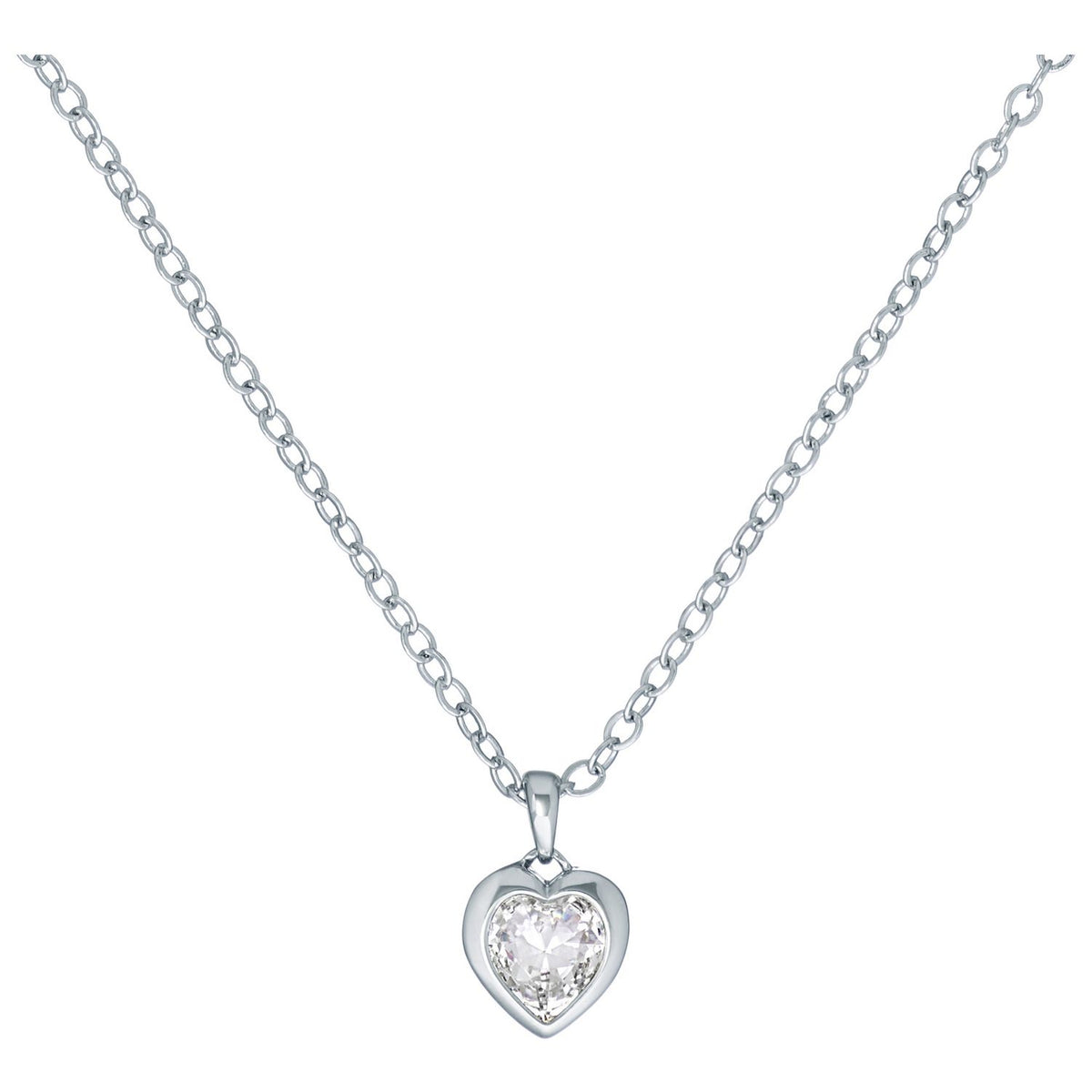 Ted Baker silver heart pendant necklace with crystal, imported from the UK