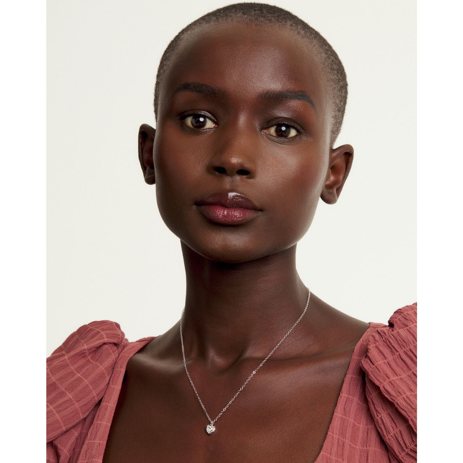 Ted Baker silver heart pendant necklace with crystal, imported from the UK