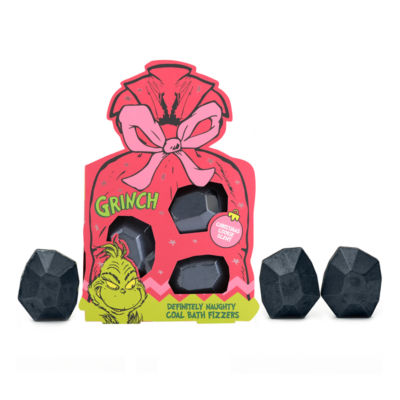 Grinch coal bath fizzers 3 x 100g, imported from the UK