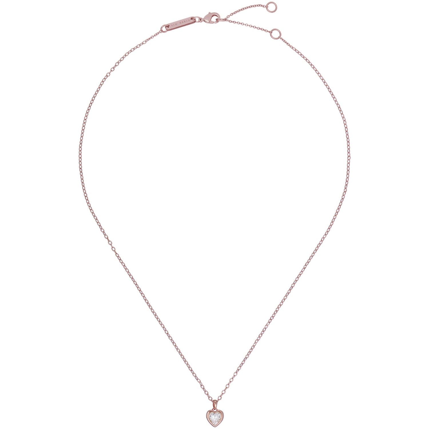 Ted Baker pendant necklace rose gold heart crystal 35cm - British product