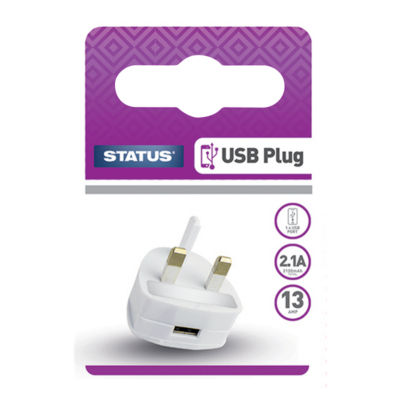 Status 1 x USB Plug wall charger (British brand)