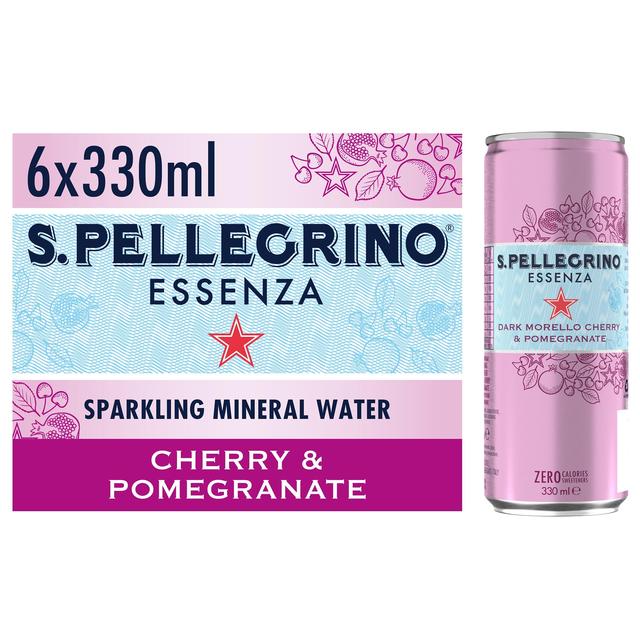 San Pellegrino Essenza Sparkling Water Cherry & Pomegranate   6 x 330ml GOODS M&S   