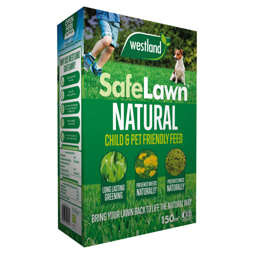 Westland Garden Health Safelawn Natural Child & Pet Friendly Lawn Feed 5.25kg GOODS ASDA   