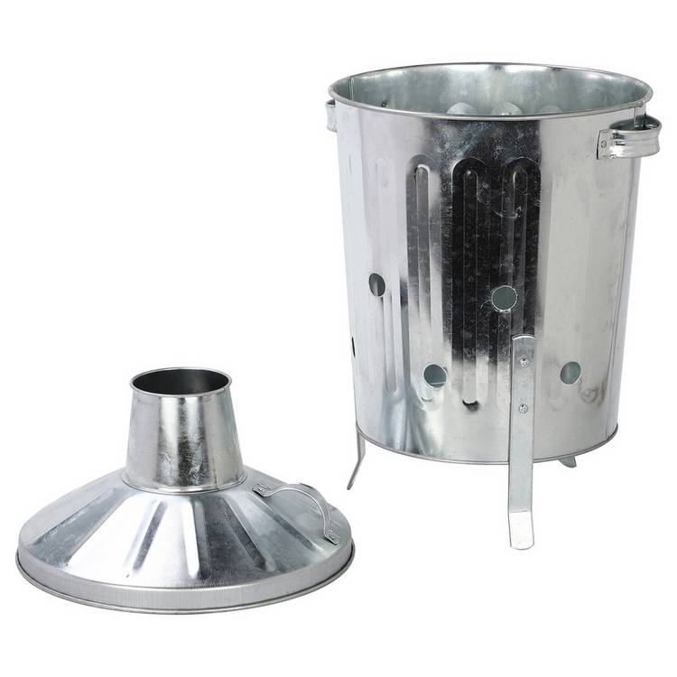 Galvanised metal incinerator 15L for garden waste - British product