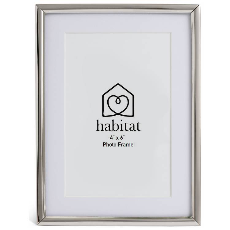 Habitat silver metal picture frame for 4x6 photos, British brand