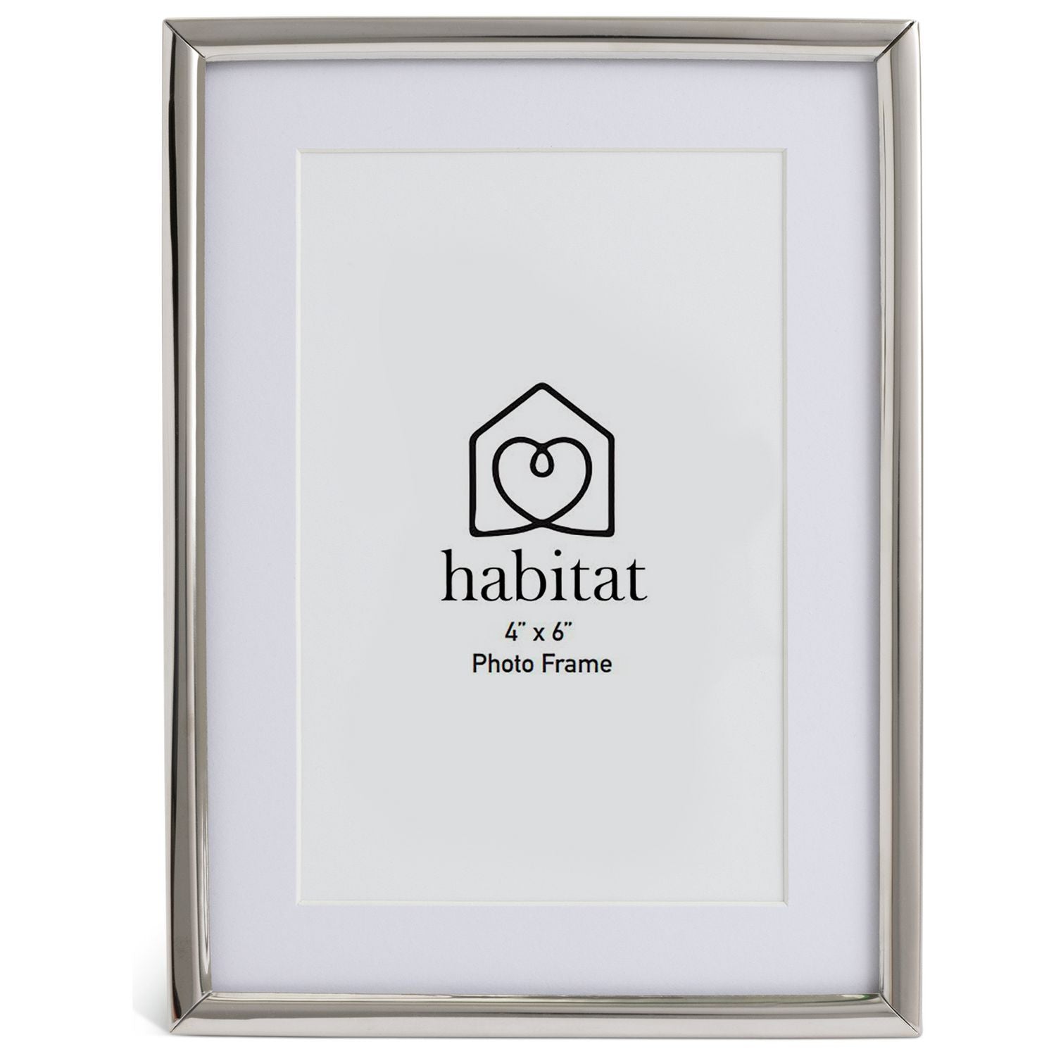 Habitat silver metal picture frame for 4x6 photos, British brand