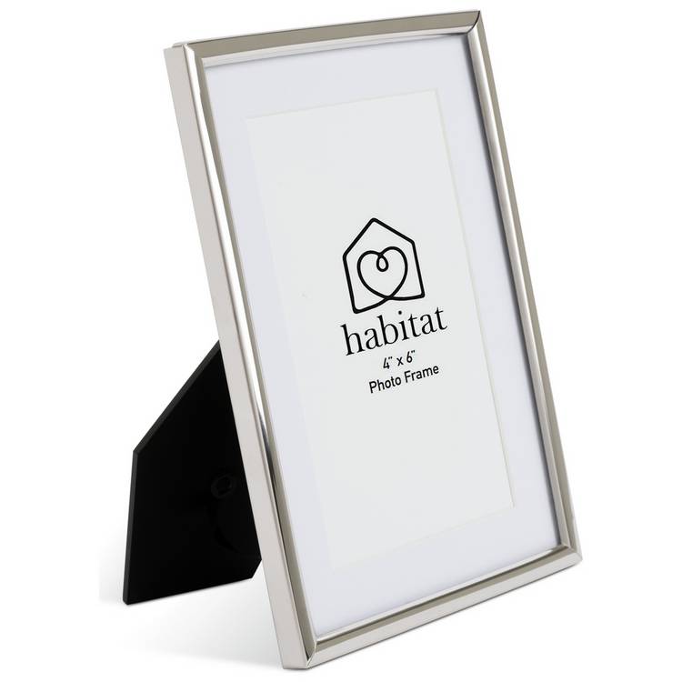 Habitat silver metal picture frame for 4x6 photos, British brand