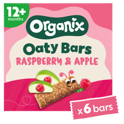 ASDA Organix Raspberry & Apple Soft Oaty Bars Toddler Snacks 138g Multipack- Buy online at McGrocer