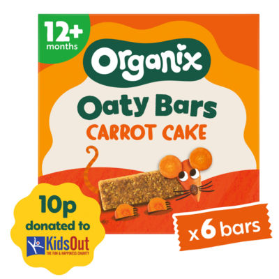 Barres moelleuses à l'avoine Organix saveur gâteau aux carottes, goûter pour tout-petits 138 g (6 x 23 g)