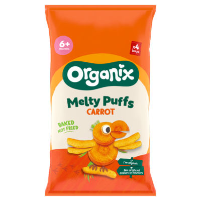 Organix Baby Snack Puffs Karotte 4x18g, UK Version