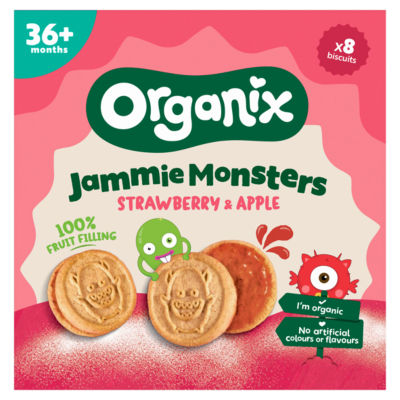 Organix Jammie Monsters biscuits 8x8g - imported from the UK