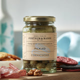 Pickled cornichons 200g, green gherkins in brine (British brand)